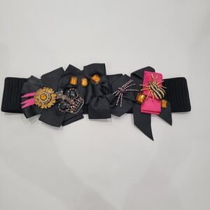 River Island Black and Pink Jeweled Belt